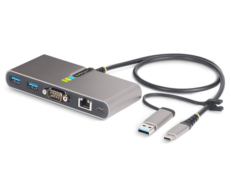 Milwaukee PC - StarTech 2-Port USB-C Hub w/GbE, 5Gb, RS-232, 100W PD